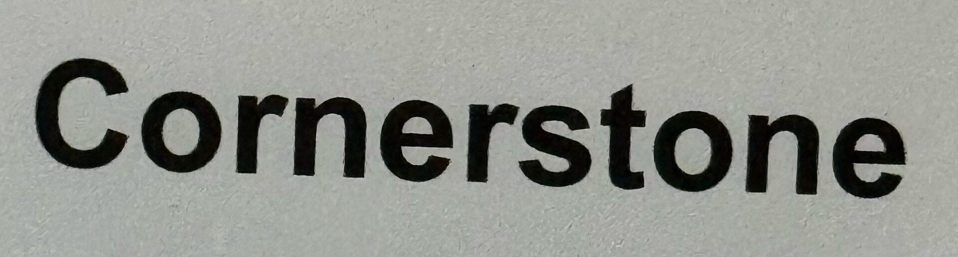 Black 'Cornerstone' text on light gray background