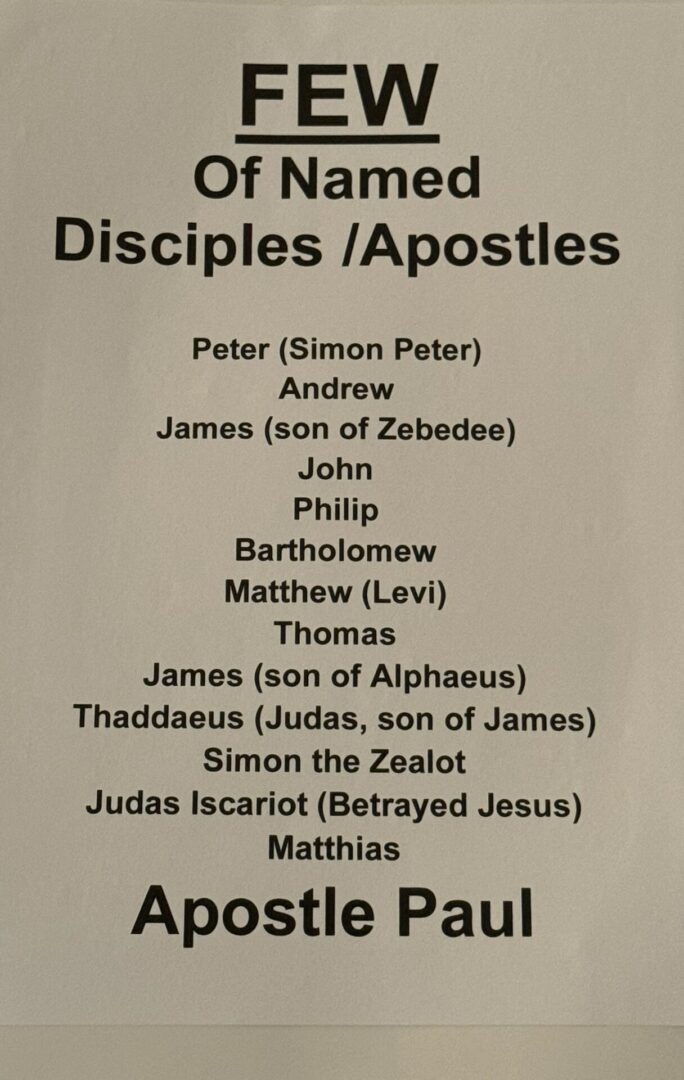 FewDisciples&Apostles